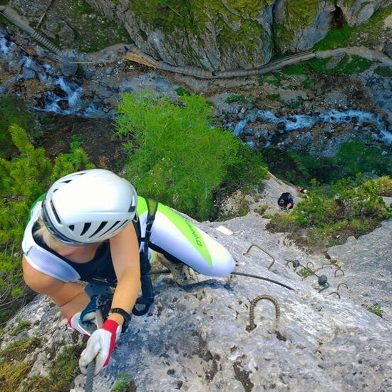 Climbing in the Silberkarklamm in Ramsau